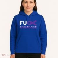 Support Warrior Survivor Funny Gift Fuck Overdose Awareness Gift Hoodie thumb 5