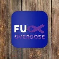 Support Warrior Survivor Funny Gift Fuck Overdose Awareness Gift Coaster thumb 0