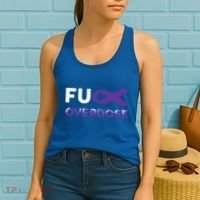 Support Warrior Survivor Funny Gift Fuck Overdose Awareness Gift Women's Tank Top thumb 2