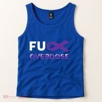 Support Warrior Survivor Funny Gift Fuck Overdose Awareness Gift Tank Top thumb 2