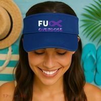 Support Warrior Survivor Funny Gift Fuck Overdose Awareness Gift Visor thumb 2