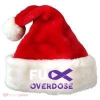 Support Warrior Survivor Funny Gift Fuck Overdose Awareness Gift Santa Hat thumb 0