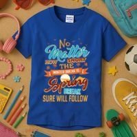 Short Winter School Break But Spring Break Will Follow Cute Gift Kids T-Shirt thumb 3