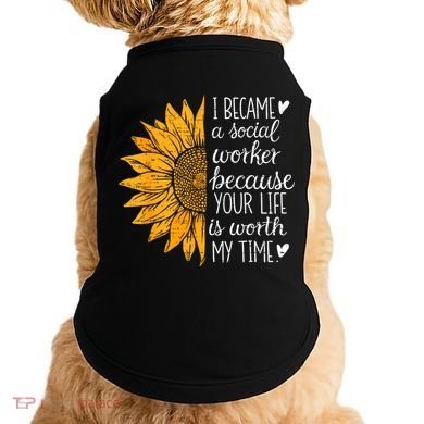 Social Worker Sunflower Caseworker Social Work Month Doggie Tank