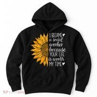 Social Worker Sunflower Caseworker Social Work Month Hoodie thumb 0