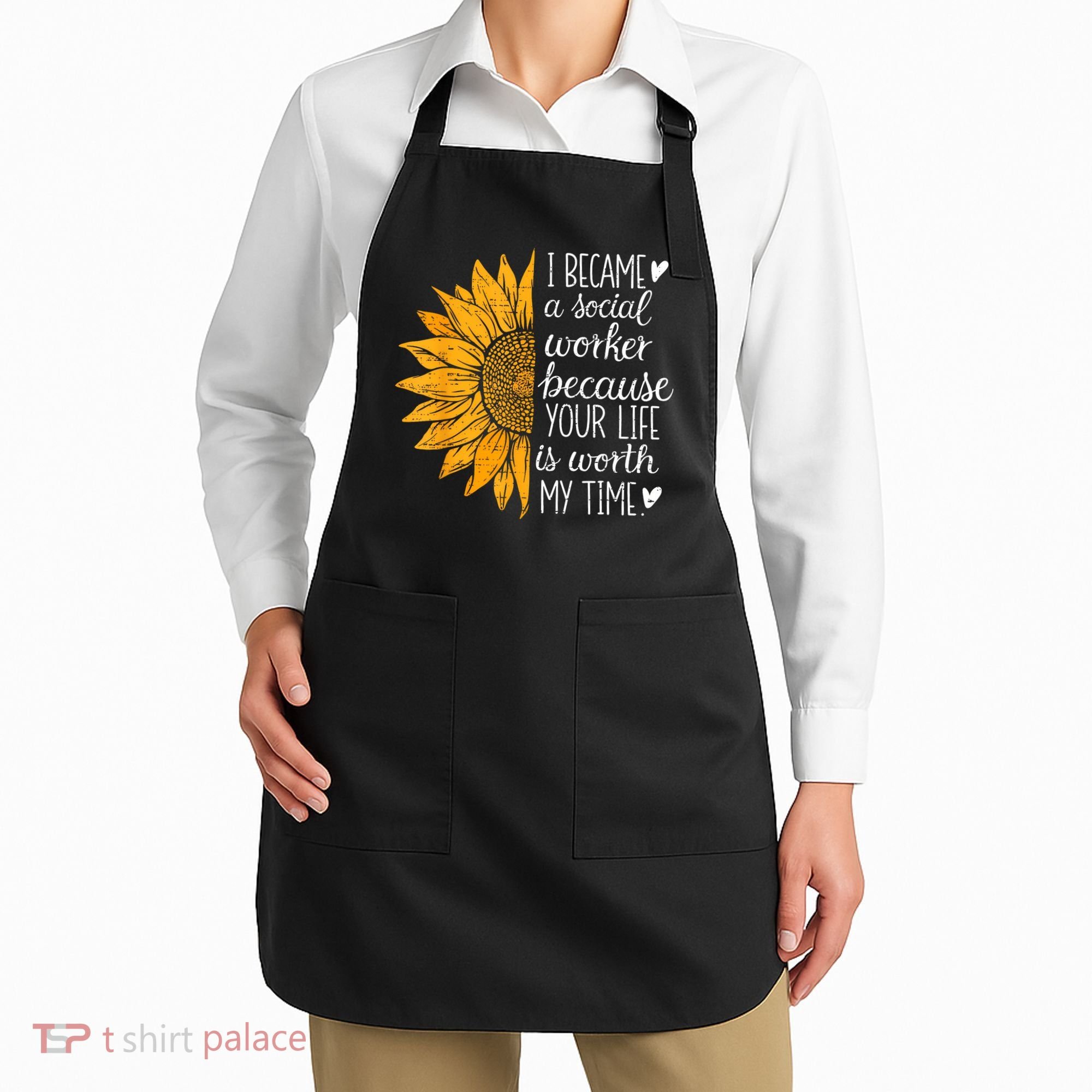 Social Worker Sunflower Caseworker Social Work Month Apron
