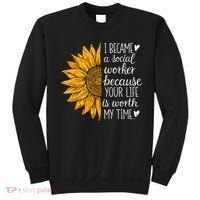 Social Worker Sunflower Caseworker Social Work Month Sweatshirt thumb 0