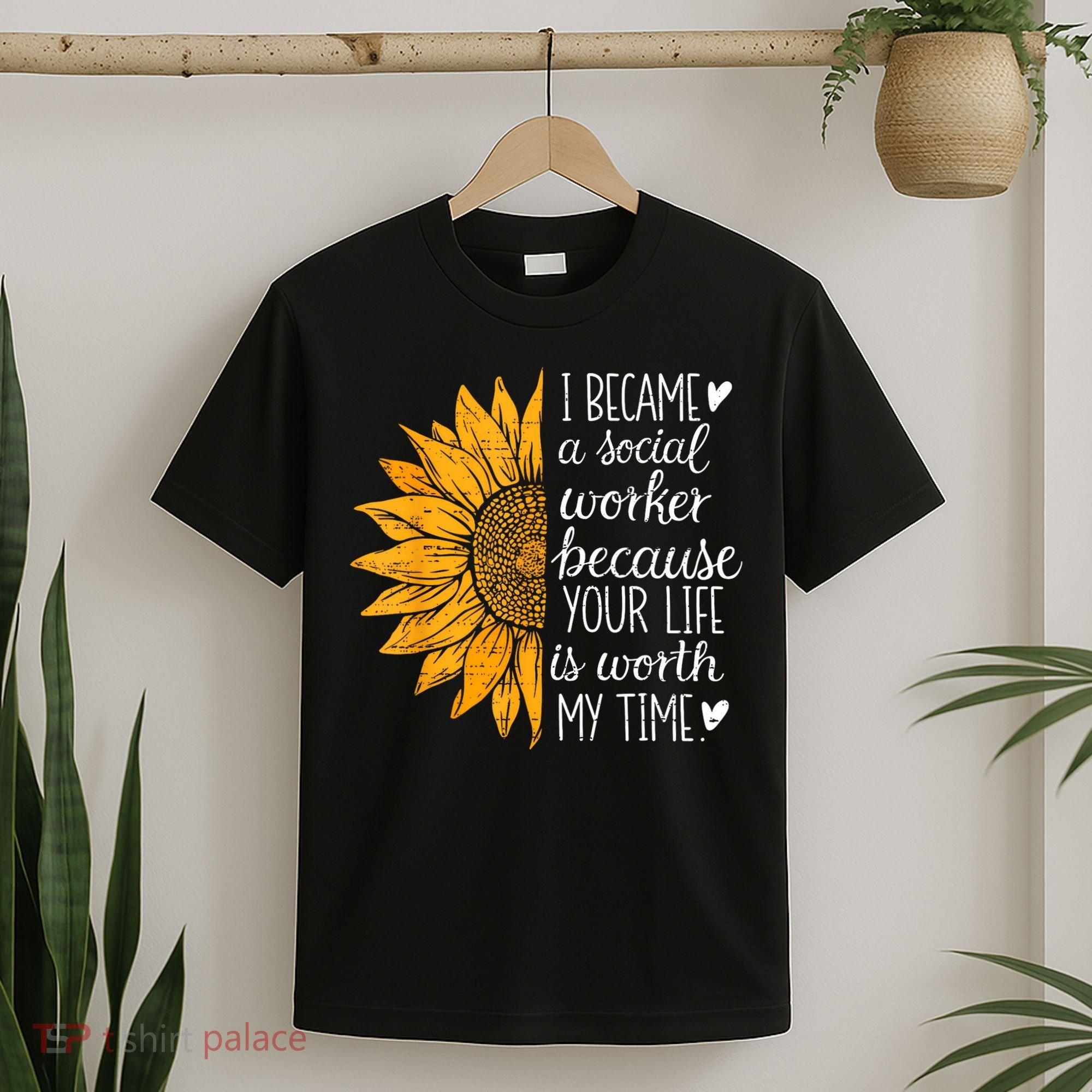 Social Worker Sunflower Caseworker Social Work Month T-Shirt