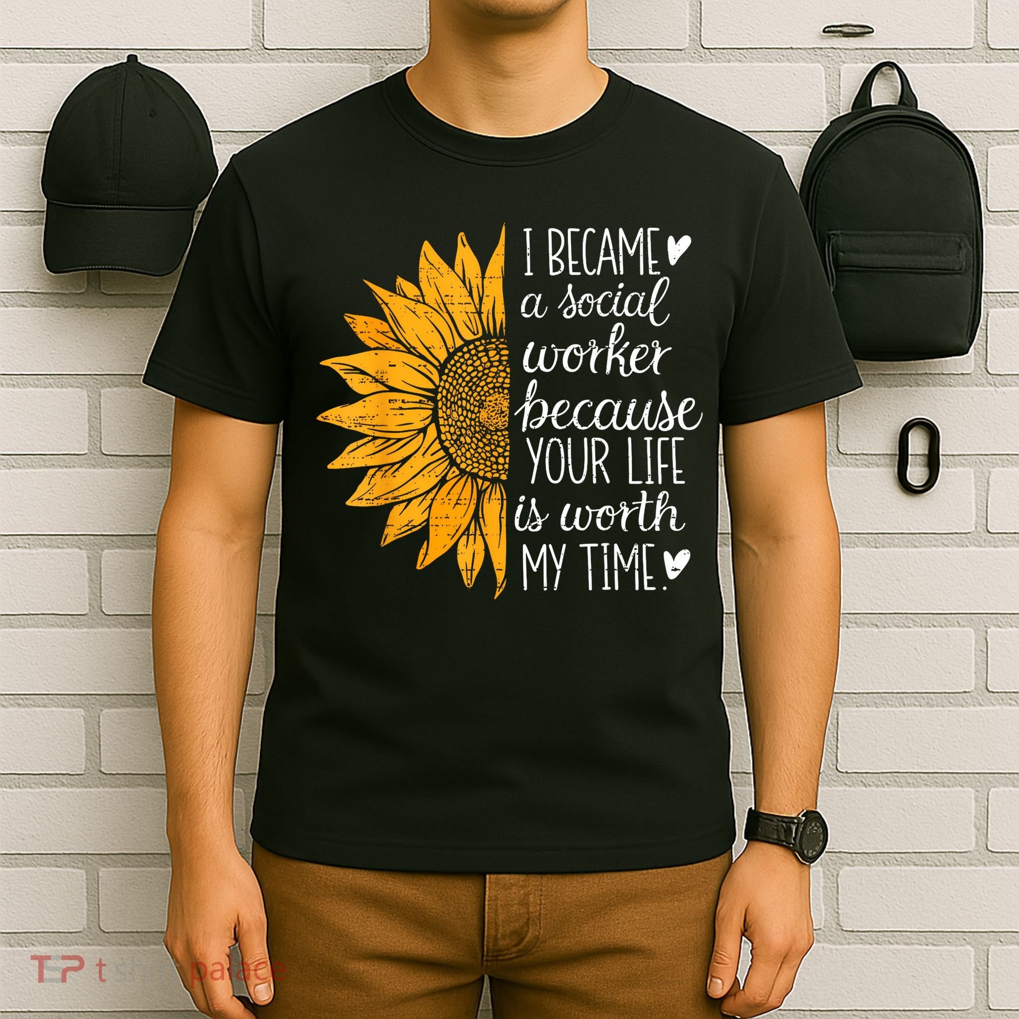Social Worker Sunflower Caseworker Social Work Month T-Shirt