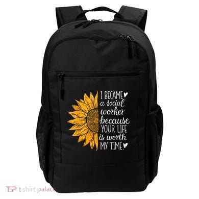 Social Worker Sunflower Caseworker Social Work Month Backpack