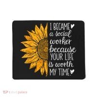 Social Worker Sunflower Caseworker Social Work Month Mousepad thumb 0