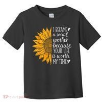 Social Worker Sunflower Caseworker Social Work Month Toddler T-Shirt thumb 0