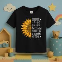Social Worker Sunflower Caseworker Social Work Month Toddler T-Shirt thumb 3