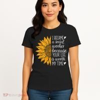 Social Worker Sunflower Caseworker Social Work Month Women's T-Shirt thumb 4