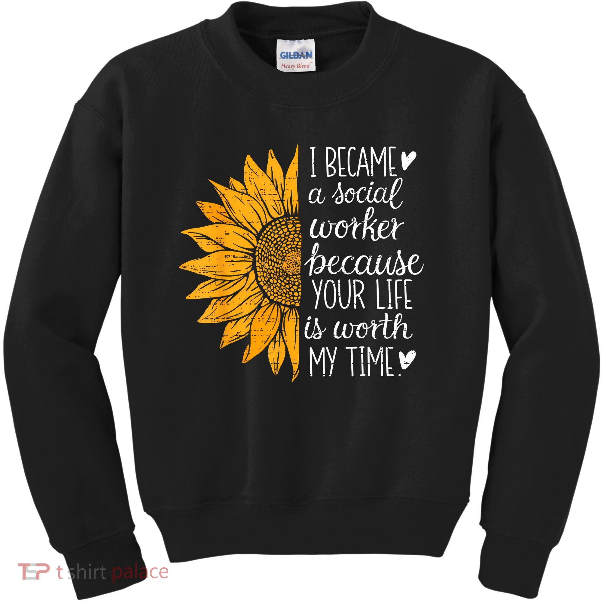 Social Worker Sunflower Caseworker Social Work Month Kids Sweatshirt