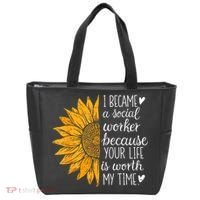 Social Worker Sunflower Caseworker Social Work Month Tote Bag thumb 0