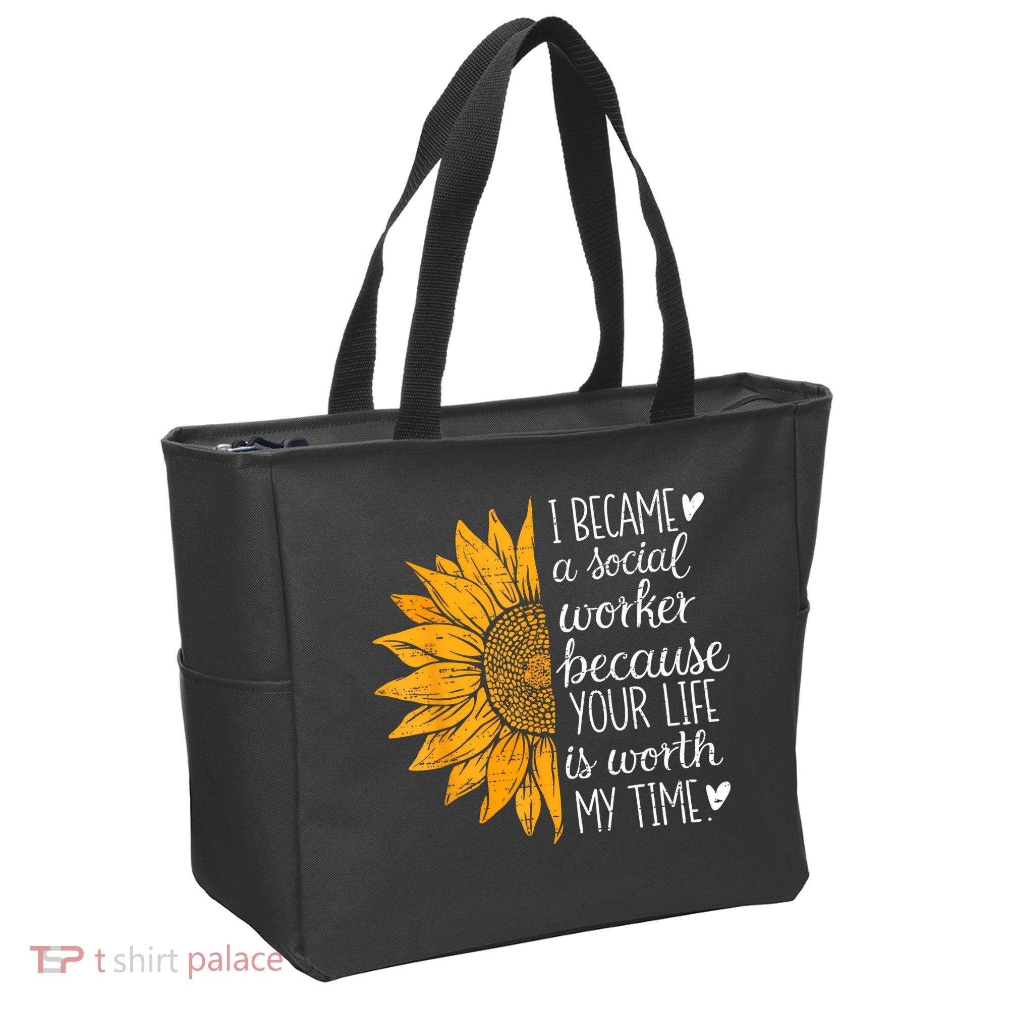 Social Worker Sunflower Caseworker Social Work Month Tote Bag