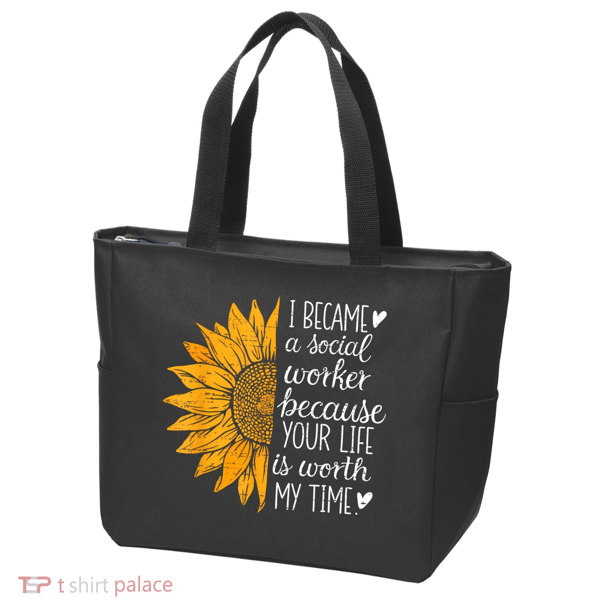 Social Worker Sunflower Caseworker Social Work Month Tote Bag