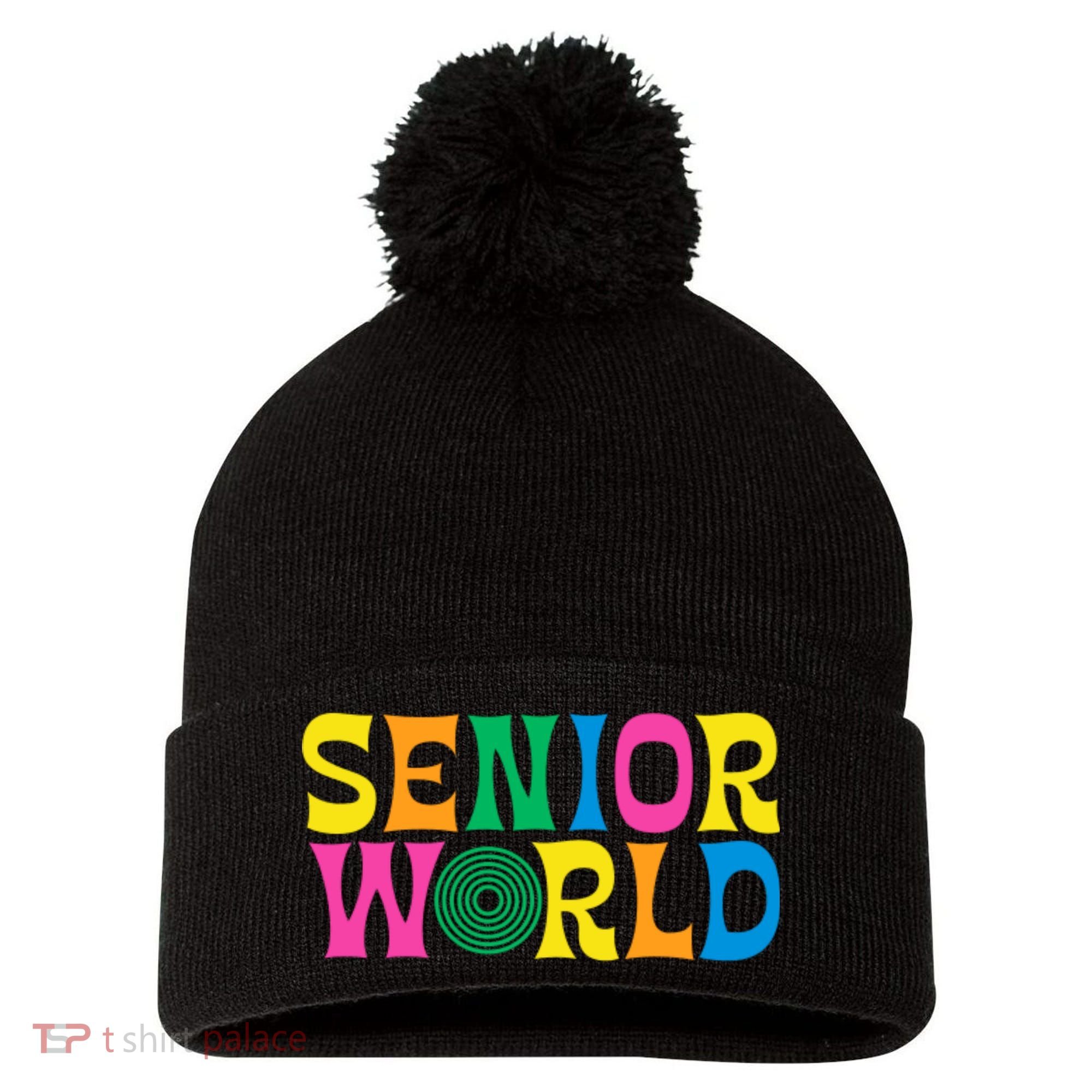 Senior World Pom Pom 12in Knit Beanie
