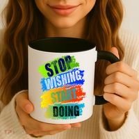 Stop Wishing Start Doing Inspirational Quote Coffee Mug thumb 3
