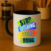 Stop Wishing Start Doing Inspirational Quote Coffee Mug thumb 4