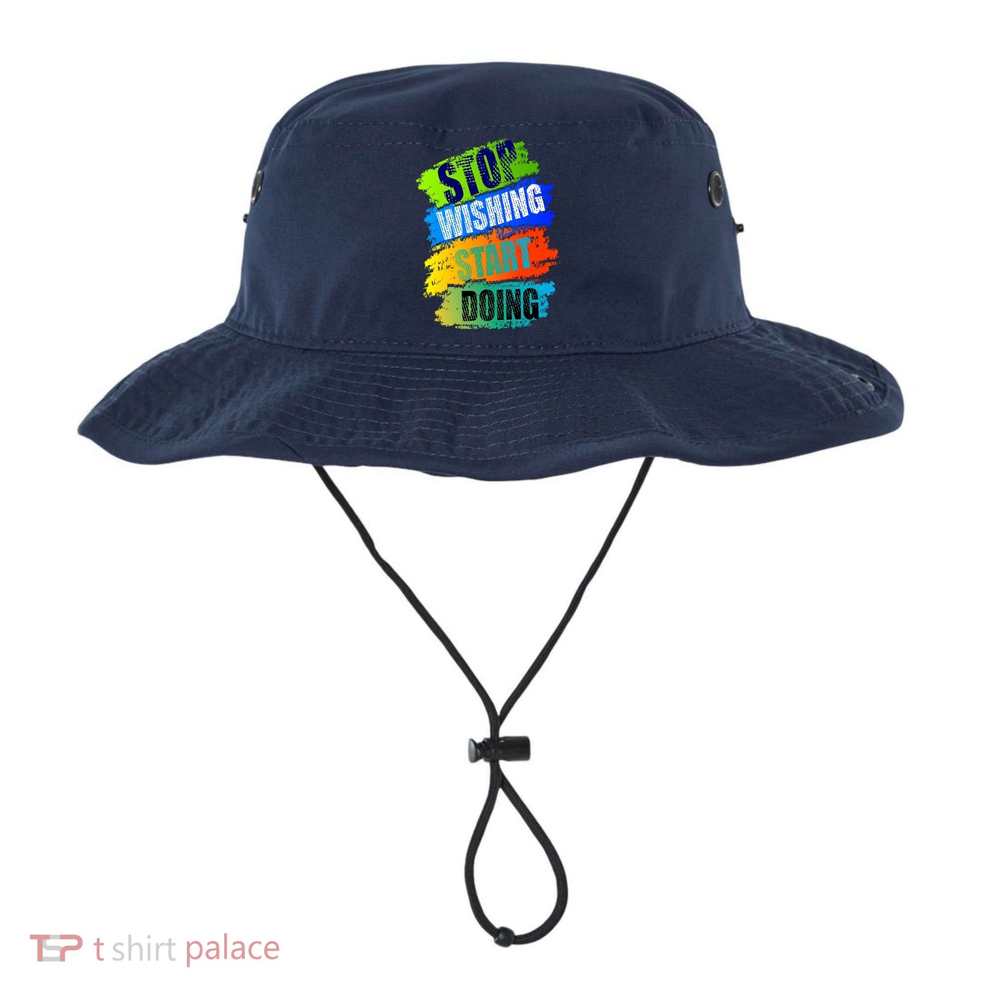 Stop Wishing Start Doing Inspirational Quote Bucket Hat