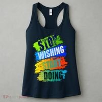 Stop Wishing Start Doing Inspirational Quote Women's Tank Top thumb 3