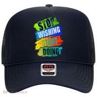 Stop Wishing Start Doing Inspirational Quote Hat thumb 0