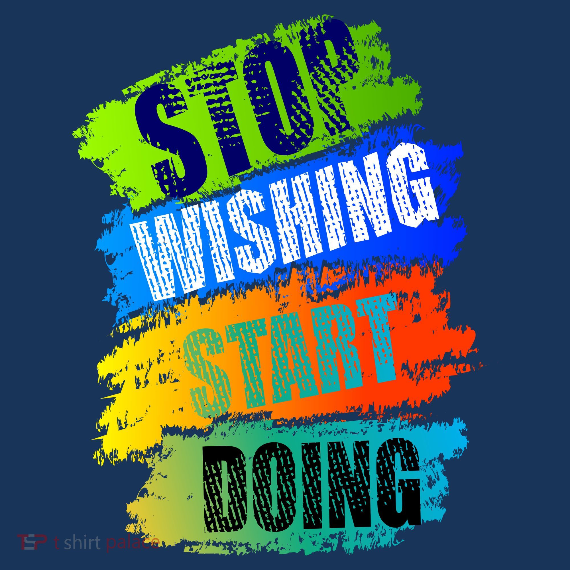 Stop Wishing Start Doing Inspirational Quote Golf Towel