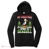Seagull Wearing Santa Hat My Christmas Spirit Is Seagull Cute Gift Women's Hoodie thumb 0