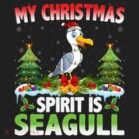 Seagull Wearing Santa Hat My Christmas Spirit Is Seagull Cute Gift Hat thumb 2