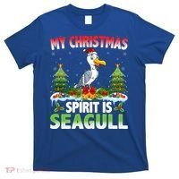 Seagull Wearing Santa Hat My Christmas Spirit Is Seagull Cute Gift T-Shirt thumb 0