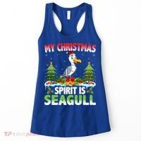 Seagull Wearing Santa Hat My Christmas Spirit Is Seagull Cute Gift Women's Tank Top thumb 0
