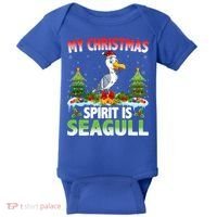 Seagull Wearing Santa Hat My Christmas Spirit Is Seagull Cute Gift Baby Bodysuit thumb 0