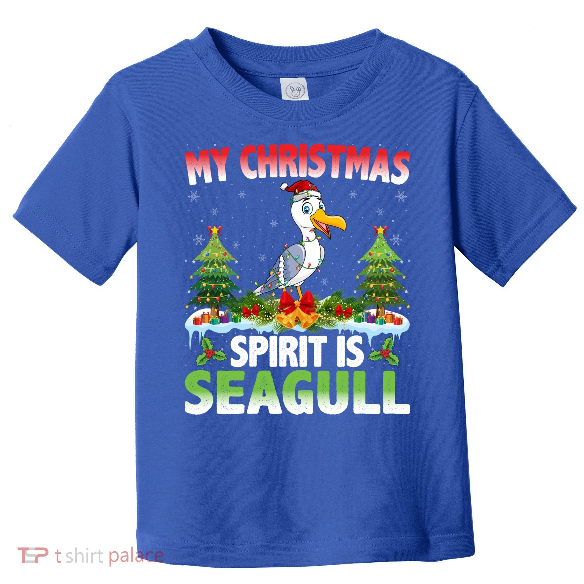 Seagull Wearing Santa Hat My Christmas Spirit Is Seagull Cute Gift Toddler T-Shirt
