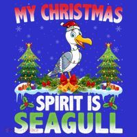 Seagull Wearing Santa Hat My Christmas Spirit Is Seagull Cute Gift Kids Sweatshirt thumb 2