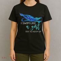 Swimmer Women Swim Sport Athlete Funny Swimming T-Shirt thumb 4
