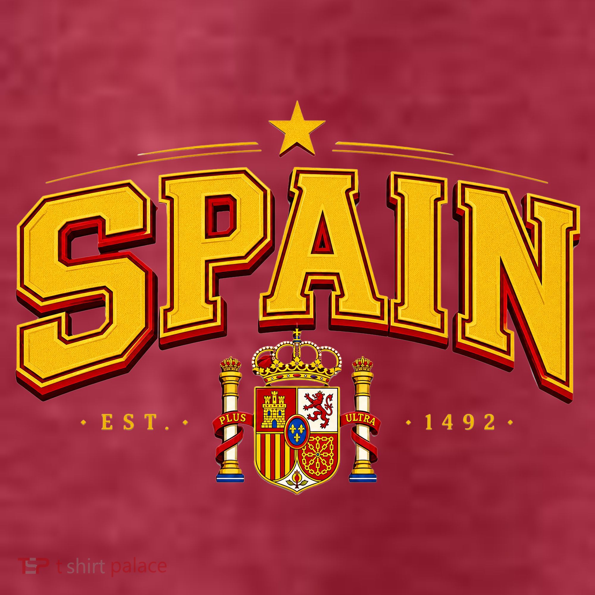 SPAIN World Soccer Fan EST 1492 Vintage T-Shirt