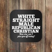 Sarcastic White Straight Male Republican Christian Coaster thumb 0