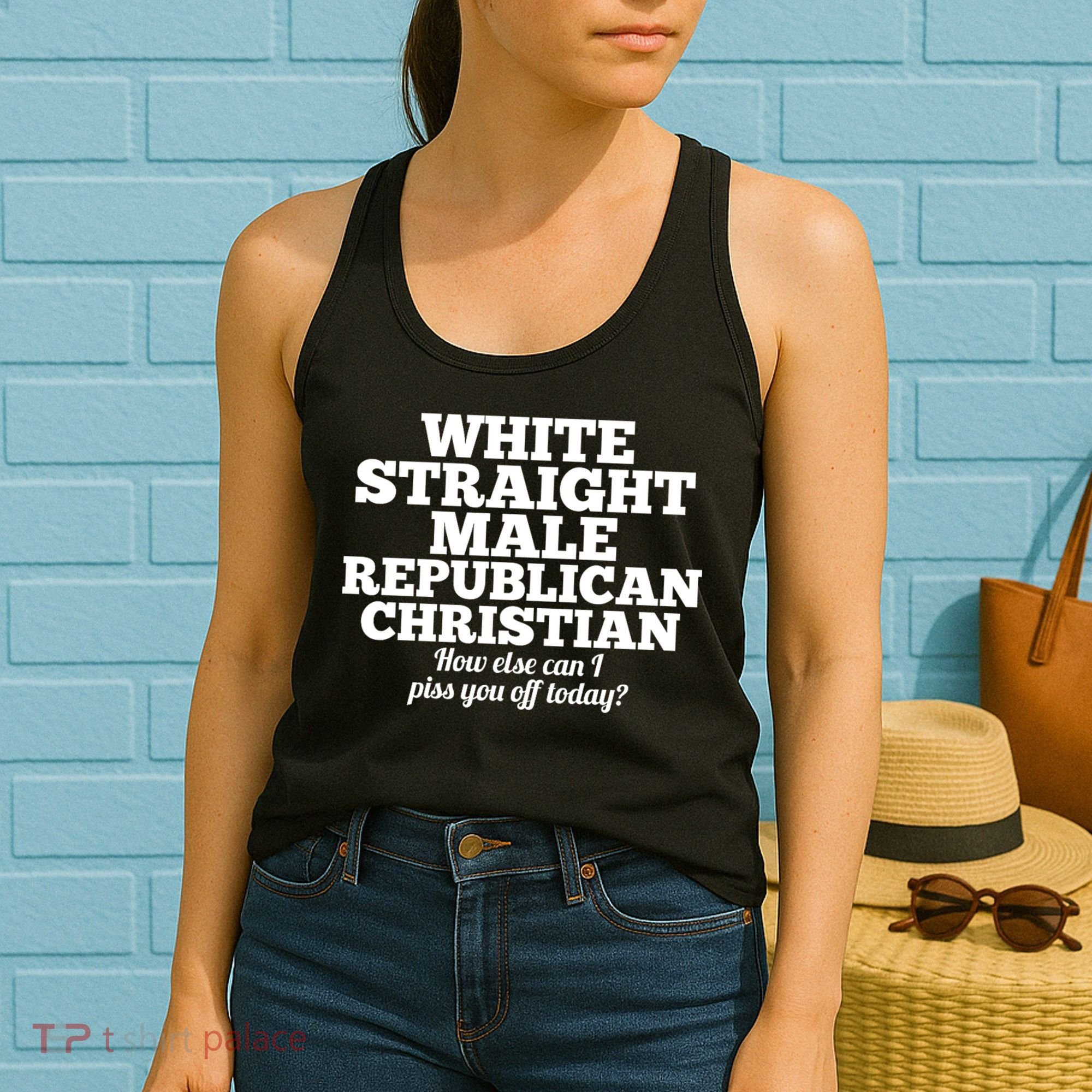 Sarcastic White Straight Male Republican Christian Women's Tank Top