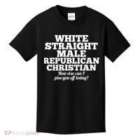 Sarcastic White Straight Male Republican Christian Kids T-Shirt thumb 0