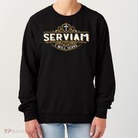 Serviam Will Serve Saint Michael Latin Phrase Catholic Women's Sweatshirt thumb 0