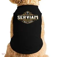 Serviam Will Serve Saint Michael Latin Phrase Catholic Doggie Tank thumb 0