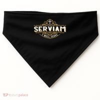 Serviam Will Serve Saint Michael Latin Phrase Catholic USA-Made Doggie Bandana thumb 0