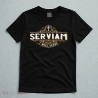 Serviam Will Serve Saint Michael Latin Phrase Catholic T-Shirt thumb 5