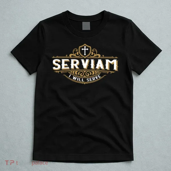 Serviam Will Serve Saint Michael Latin Phrase Catholic T-Shirt