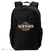 Serviam Will Serve Saint Michael Latin Phrase Catholic Backpack thumb 0