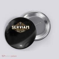 Serviam Will Serve Saint Michael Latin Phrase Catholic Button thumb 0