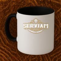 Serviam Will Serve Saint Michael Latin Phrase Catholic Coffee Mug thumb 2