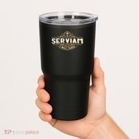 Serviam Will Serve Saint Michael Latin Phrase Catholic Tumbler thumb 2